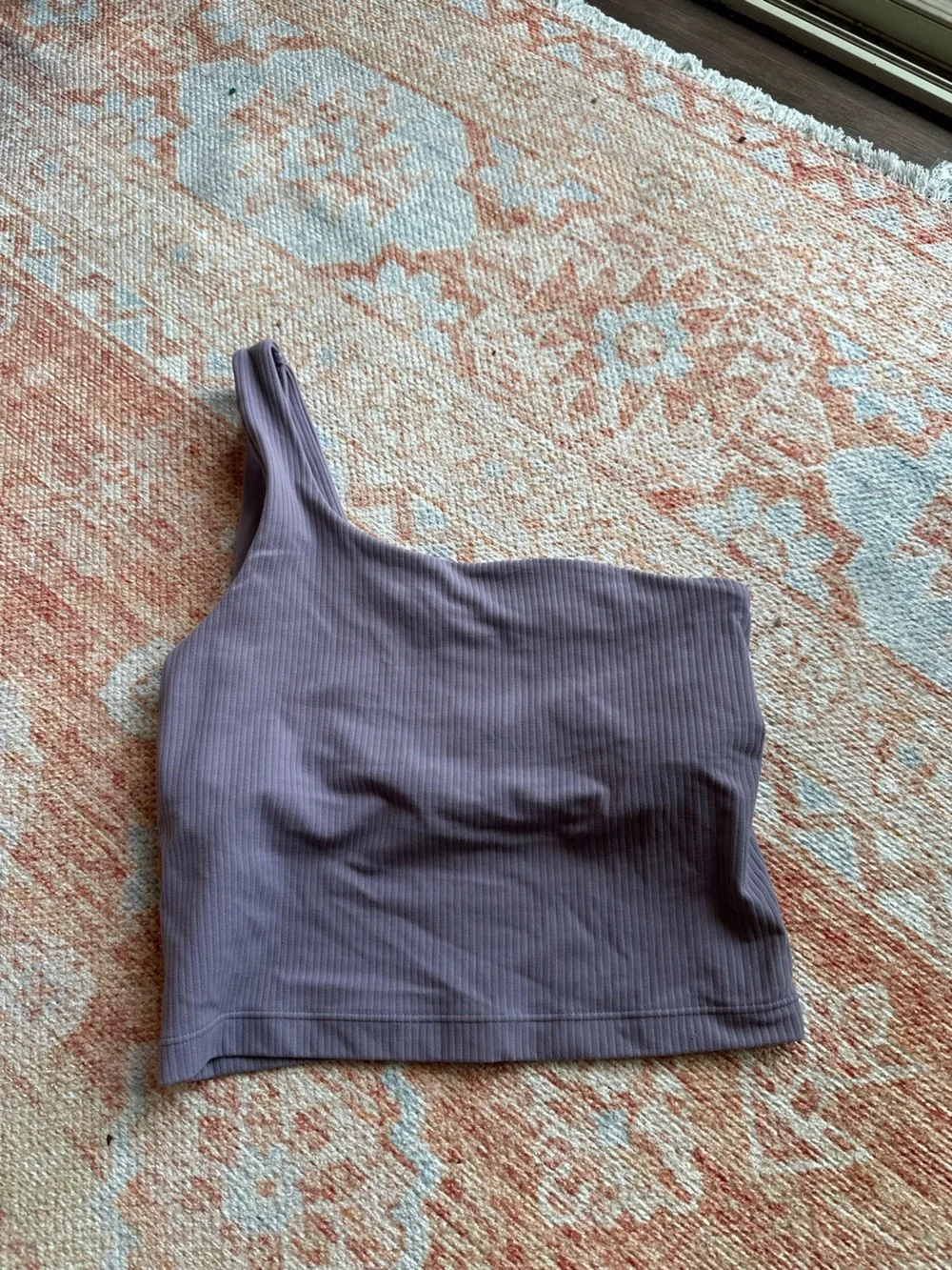 Lululemon Ribbed Nulu Asymmetrical Yoga Tank Top Purple Ash W1ERPS size 0